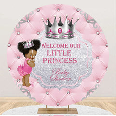 Lofaris Round Pink Little Princess Backdrop For Baby Shower