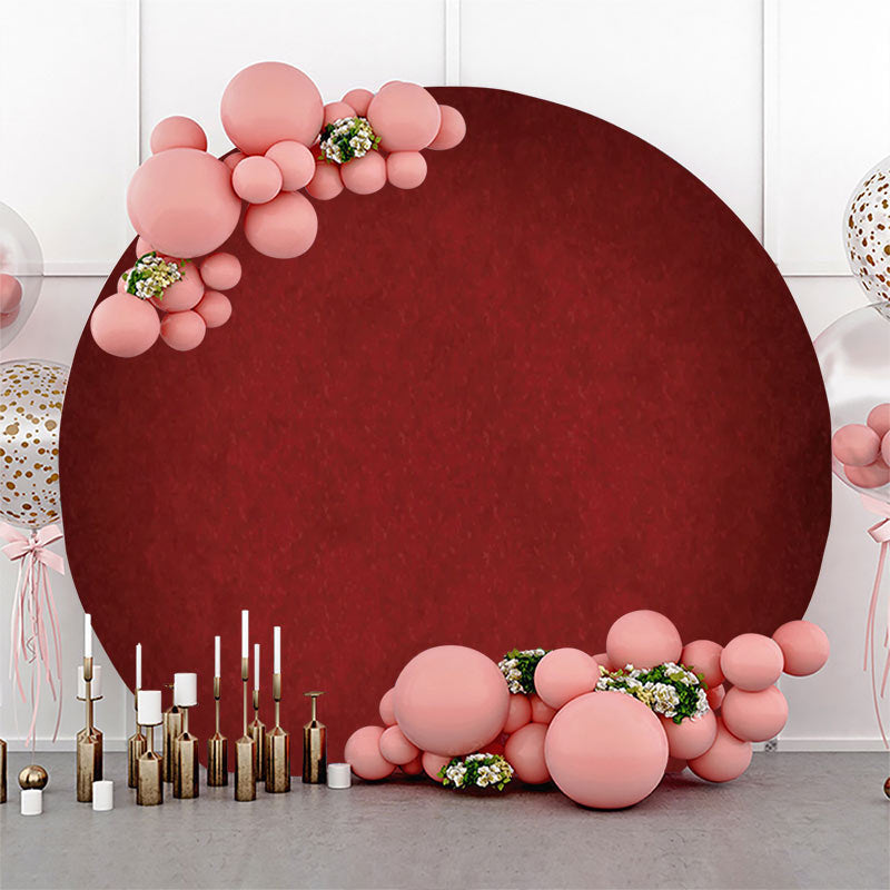 Lofaris Round Red Solid Abstract Texture Birthday Backdrop