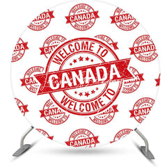 Lofaris Round Red White Vintage Welcome To Canada Backdrop