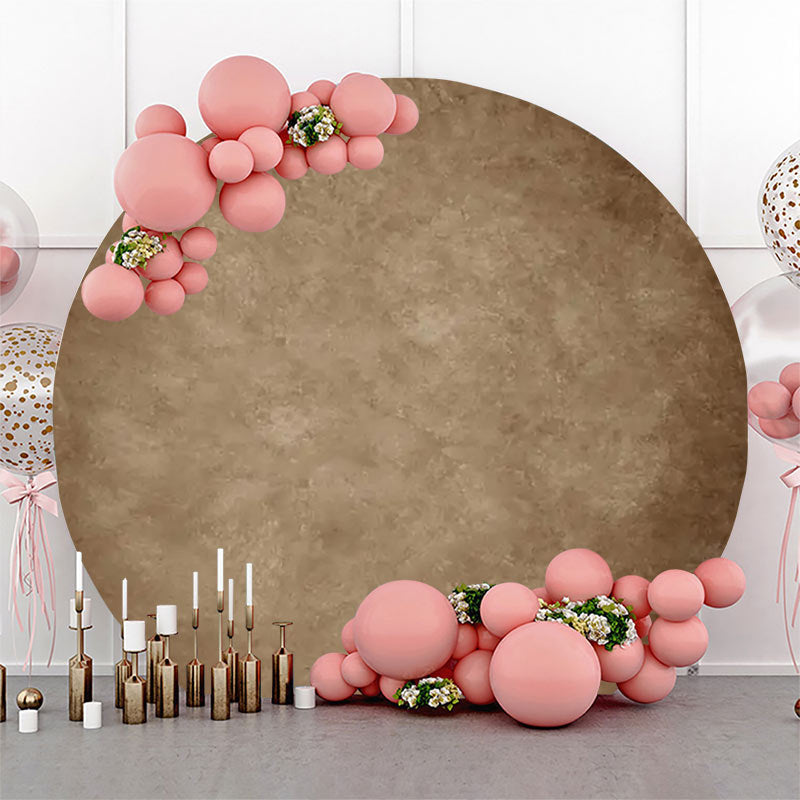 Lofaris Round Retro Elegant Gray Texture Birthday Backdrop