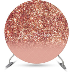 Lofaris Round Rose Gold Glitter Bokeh Birthday Backdrop