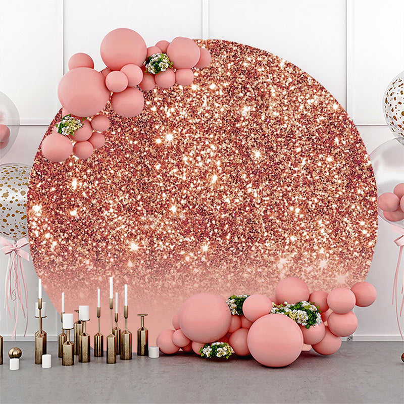 Lofaris Round Rose Gold Glitter Bokeh Birthday Backdrop