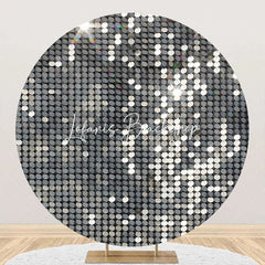 Lofaris Round Simple Platinum Sequins Bokeh Birthday Backdrop