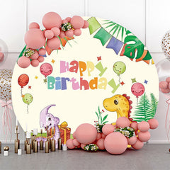 Lofaris Round Trees Monstera Dinosaurs Birthday Backdrop