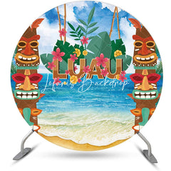 Lofaris Round Tribal Totem Luau Hawaii Beach Party Backdrop