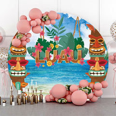 Lofaris Round Tribal Totem Luau Hawaii Beach Party Backdrop