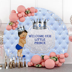 Lofaris Round Welcome Our Little Prince Baby Shower Backdrop