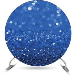 Lofaris Royal Blue Sparkle Bokeh Solid Color Round Backdrop