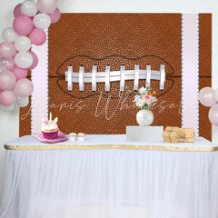 Lofaris Rugby Football Brown Sports Boy Birthday Backdrop