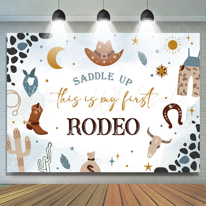 Lofaris Saddle Up Cowboy Style Rodeo 1st Birthday Backdrop