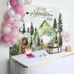 Lofaris Safari Animals Mountain Forest Baby Shower Backdrop