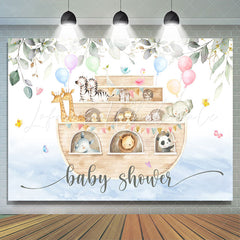 Lofaris Safari Boat Floral Balloon Baby Shower Backdrop