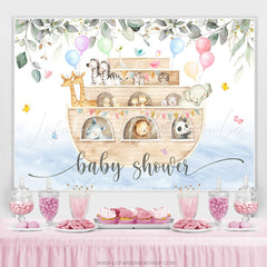 Lofaris Safari Boat Floral Balloon Baby Shower Backdrop