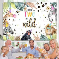 Lofaris Safari Born Two Be Wild Animal Theme Birthday Backdrop