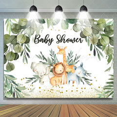 Lofaris Safari Green Jungle Leaves Cute Baby Shower Backdrop