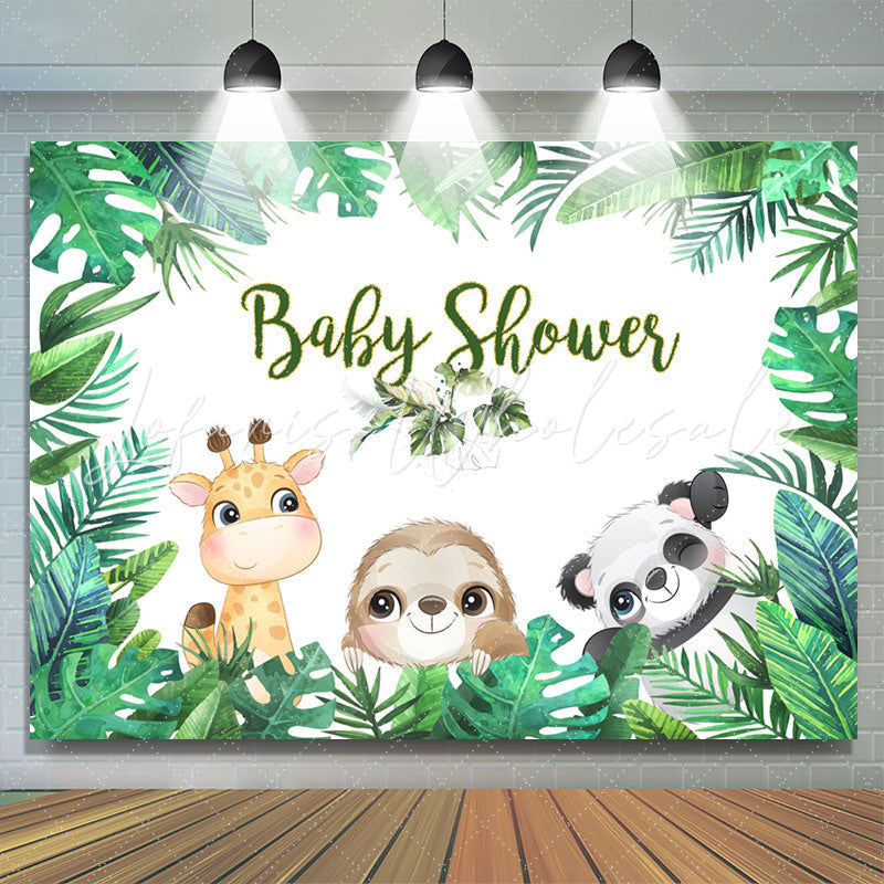 Lofaris Safari Green Trees Themed Gender Baby Shower Backdrop