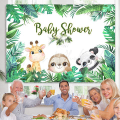 Lofaris Safari Green Trees Themed Gender Baby Shower Backdrop