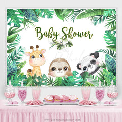 Lofaris Safari Green Trees Themed Gender Baby Shower Backdrop