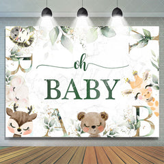 Lofaris Safari Lovely With Leaves Baby Shower Backdrop