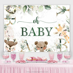 Lofaris Safari Lovely With Leaves Baby Shower Backdrop