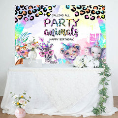 Lofaris Safari Party Animals Leopard Print Birthday Backdrop