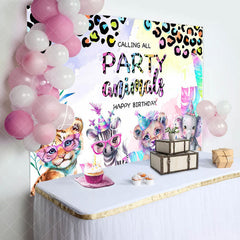 Lofaris Safari Party Animals Leopard Print Birthday Backdrop