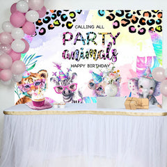 Lofaris Safari Party Animals Leopard Print Birthday Backdrop