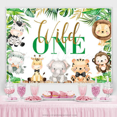 Lofaris Safari Themed Lovely Wild One Happy Birthday Backdrop