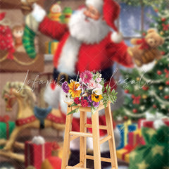 Lofaris Santa Dollhouse Gifts Photography Christmas Backdrop