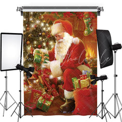 Lofaris Santa Gifts Xmas Tree Photoshoot Christmas Backdrop