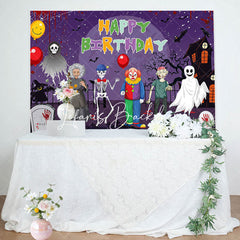 Lofaris Scary Halloween Night Ghost Happy Birthday Backdrop