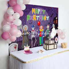 Lofaris Scary Halloween Night Ghost Happy Birthday Backdrop