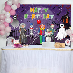 Lofaris Scary Halloween Night Ghost Happy Birthday Backdrop