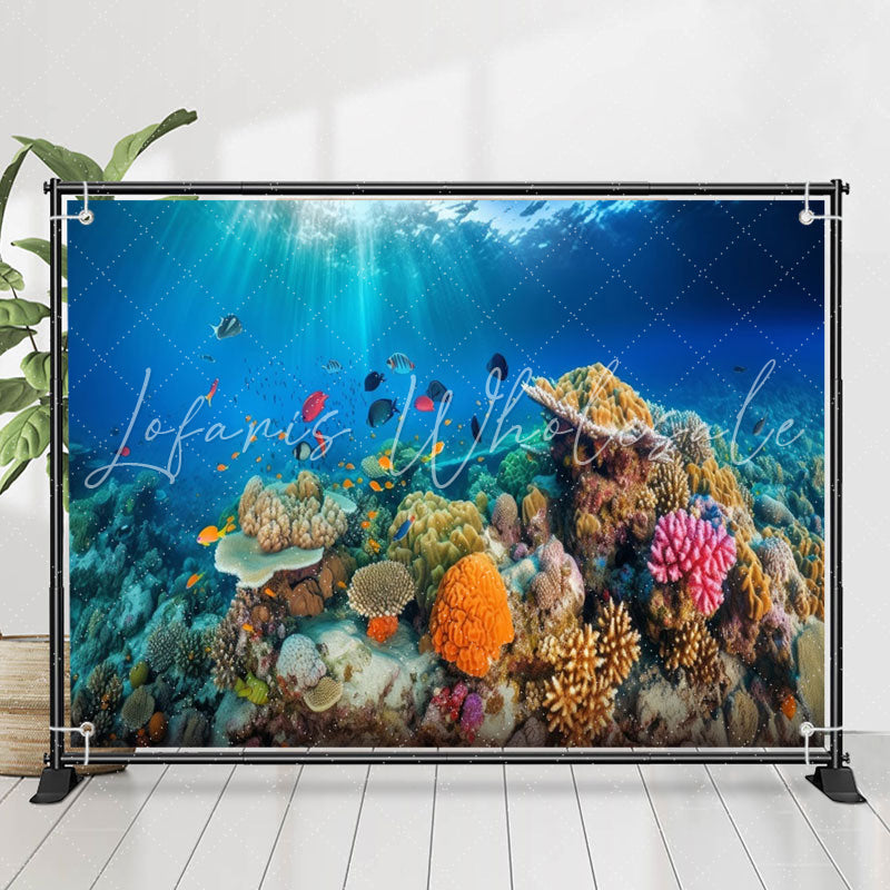 Lofaris Sea Floor Coralline Fish Light Birthday Backdrop