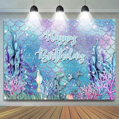 Lofaris Seaplant Coral Undersea Happy Birthday Backdrop