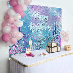 Lofaris Seaplant Coral Undersea Happy Birthday Backdrop