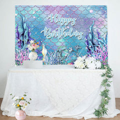 Lofaris Seaplant Coral Undersea Happy Birthday Backdrop