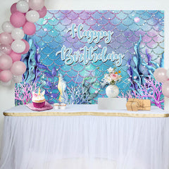 Lofaris Seaplant Coral Undersea Happy Birthday Backdrop