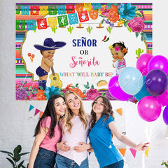 Lofaris Senor and Senorita Cute Backdrop for Baby Shower