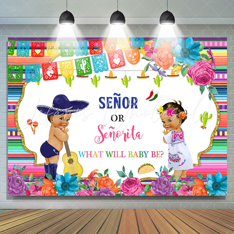 Lofaris Senor and Senorita Cute Backdrop for Baby Shower