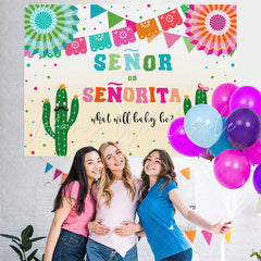 Lofaris Senor Or Senorita With Cactus Baby Shower Backdrop