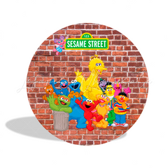 Sesame Street Birthday Party Round Backdrop Cover Plinth Cylinder Pedestal Cloth Cover