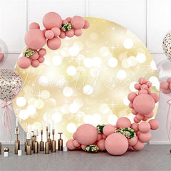 Lofaris Shining White Dots Gold Bokeh Round Backdrops for Party