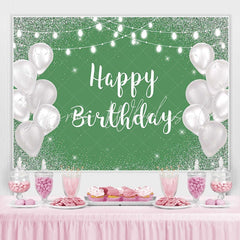 Lofaris Shiny white balloon bokeh happy birthday photo backdrop