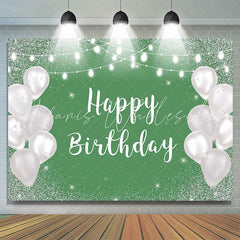 Lofaris Shiny white balloon bokeh happy birthday photo backdrop