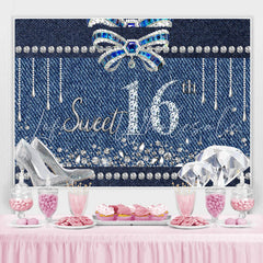 Lofaris Silver Diamond Sweet Sixteen Happy Birthday Backdrop