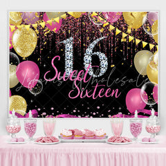 Lofaris Silver Diamonds And Glitter Sweet 16 Birthday Backdorp