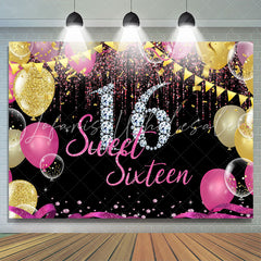 Lofaris Silver Diamonds And Glitter Sweet 16 Birthday Backdorp