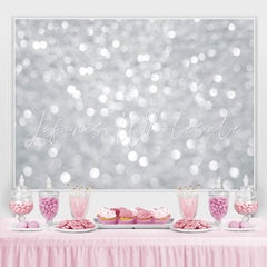 Lofaris Silver Shiny Glitter Bokeh Simple Birthday Party Backdrop