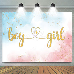 Lofaris Simple Baby Blue And Pink Gender Reveal Backdrop